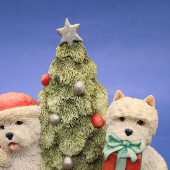 Sherratt & Simpson Westie Dogs w/ Christmas Tree Figurine West Highland Terrier - Picture 4 of 11
